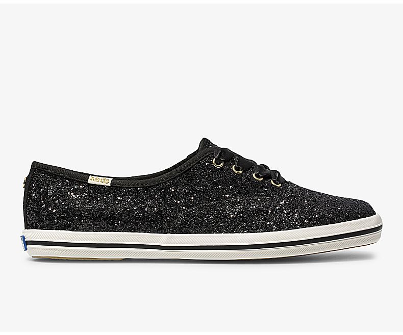 Keds Women's X Kate Spade New York Champion Glitter Black Champion Shoes - HA7653091